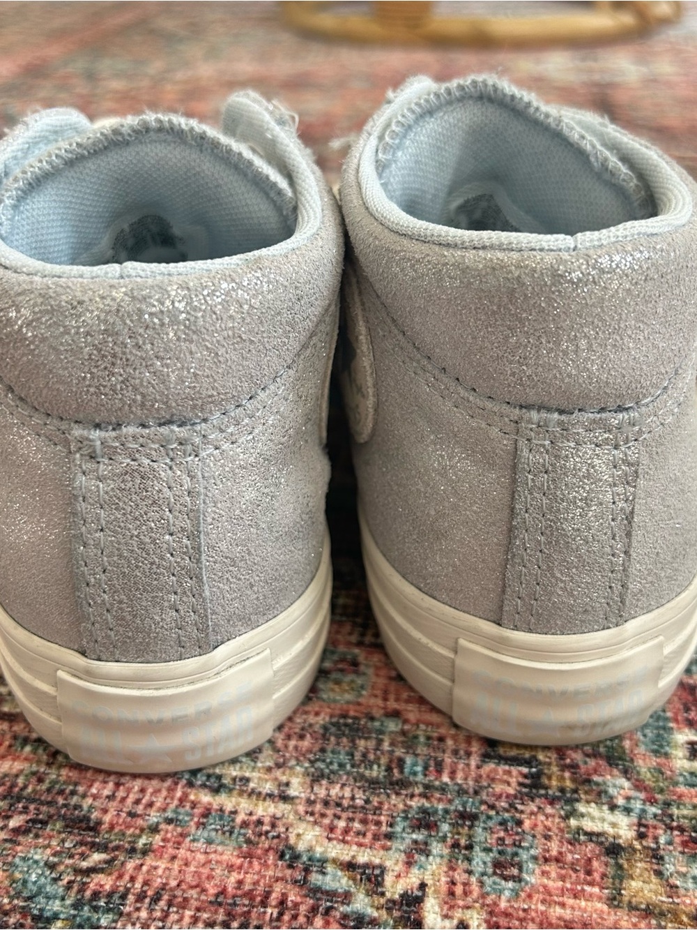 Women’s Converse Madison Mid Sneakers in Winter Slay Silver Glitter Size 7 - Picture 5 of 8